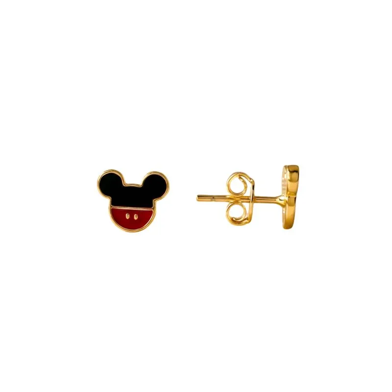 Brinco Infantil Mickey Banhado a Ouro 18k - 8 mm
