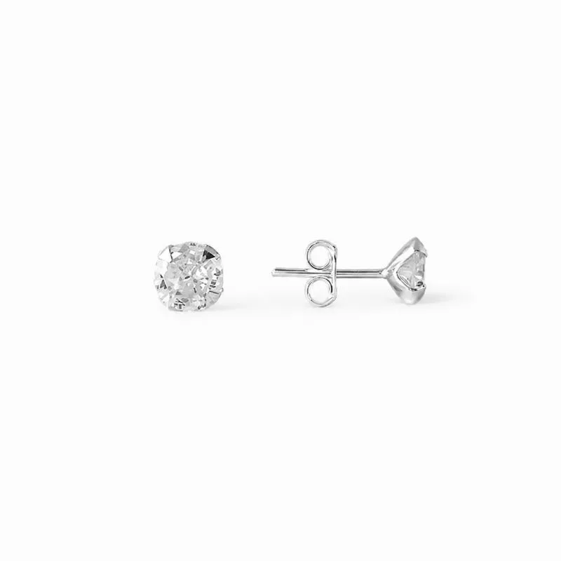Brinco Ponto de Luz Prata 925 com Zircônia - 6mm