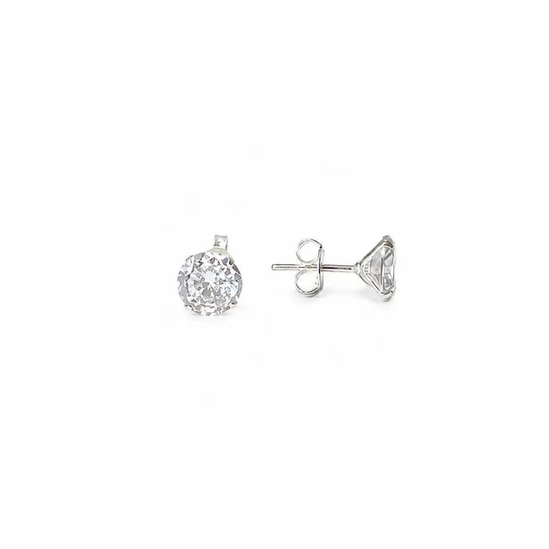 Brinco Ponto de Luz Prata 925 com Zircônia - 7mm