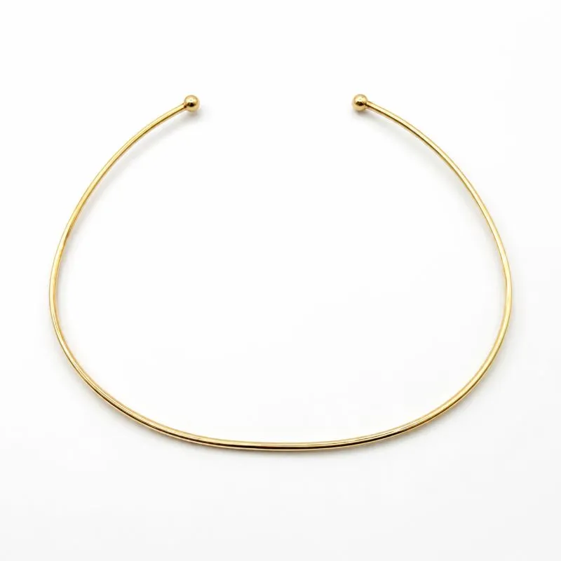 Colar Choker Aro Curvado Banhado a Ouro 18k