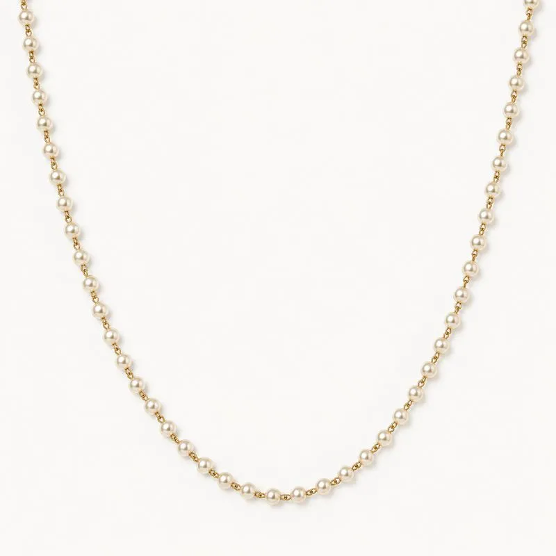 Colar Perolas Banhado a Ouro 18k - 42 cm + 5 cm (Alongador)
