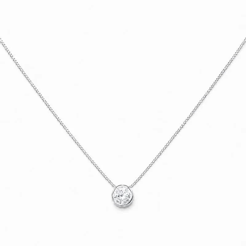 Colar Ponto de Luz Folheado a Prata com Zircônia - 40 cm + 4 cm (Alongador) 6mm