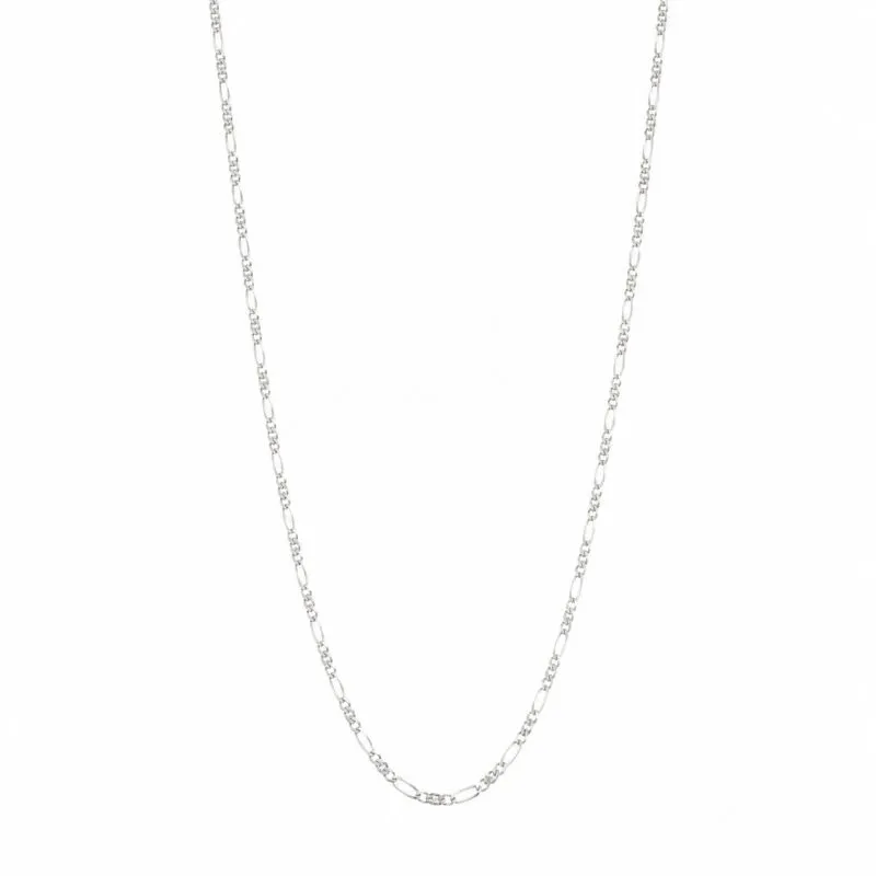 Corrente Masculina Infantil Elo 3 em 1 Prata 925  Fina - 45cm