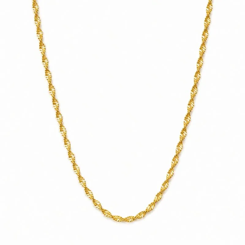 Corrente Torcida Banhada a Ouro 18k - 40 cm + 4 cm (Alongador)
