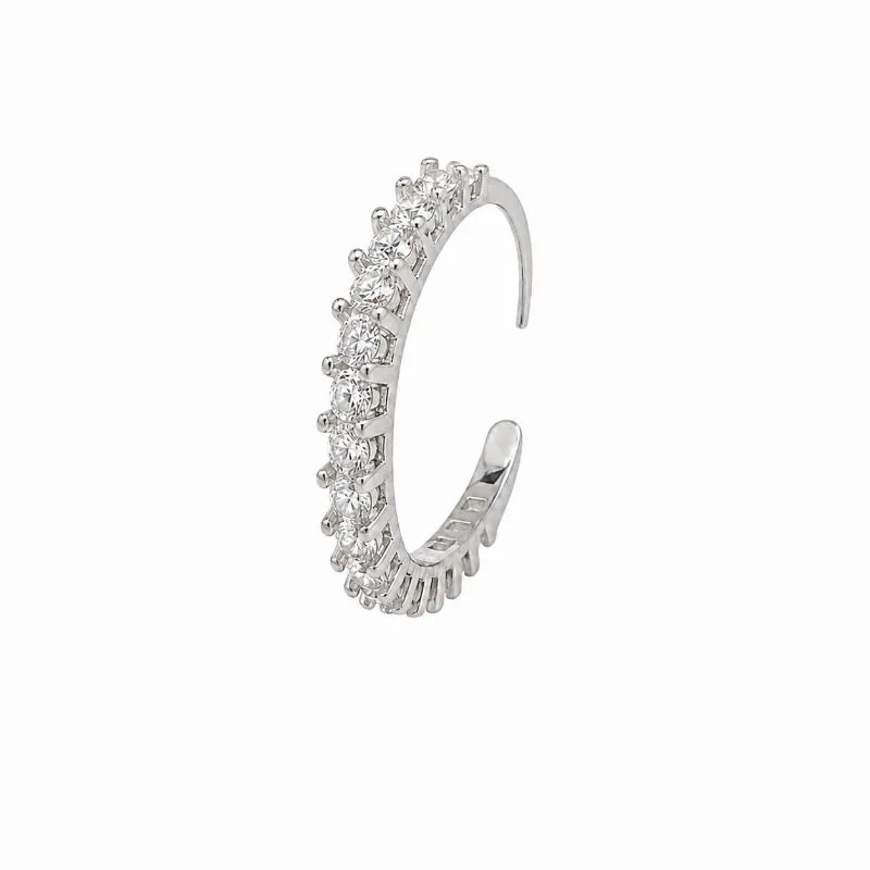 Piercing Nariz 1 Linha de Pedras Prata 925 com Zircônias
