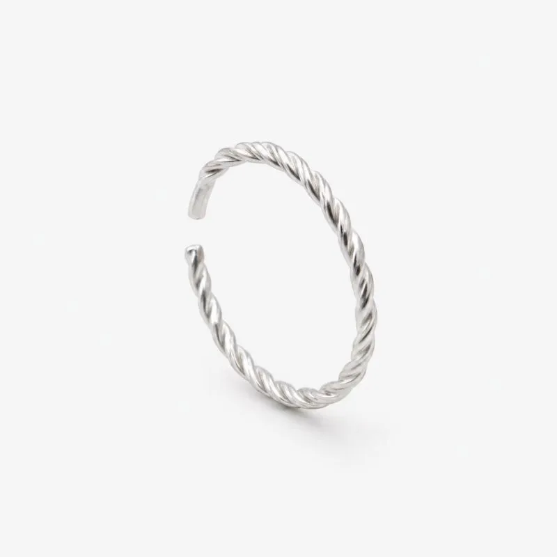 Piercing Nariz Circulo Torcido Prata 925 - 1 cm
