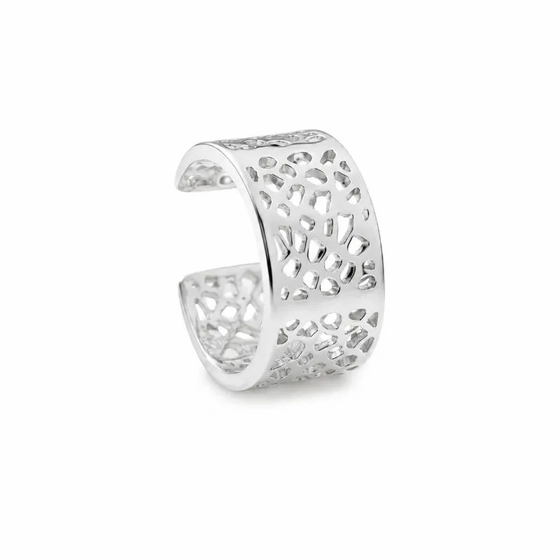 Brinco Cartilagem Trabalhado Piercing Fake Prata 925 - 1 cm