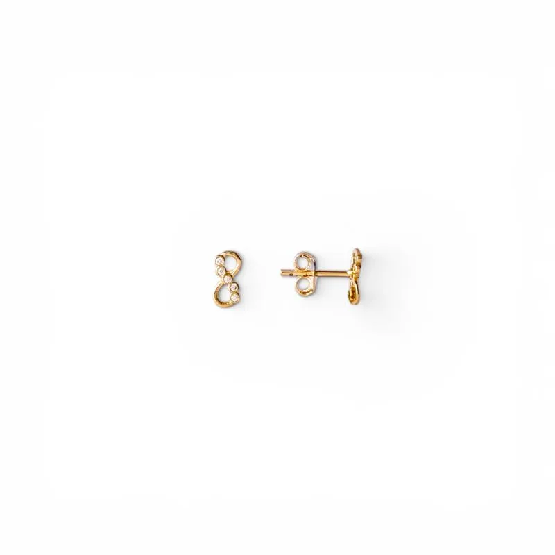 Brinco Infinito Banhado a Ouro 18k com Zircônias - 8mm