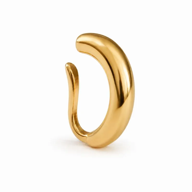 Brinco Liso Piercing Fake Banhado a Ouro 18k - 1,5 cm