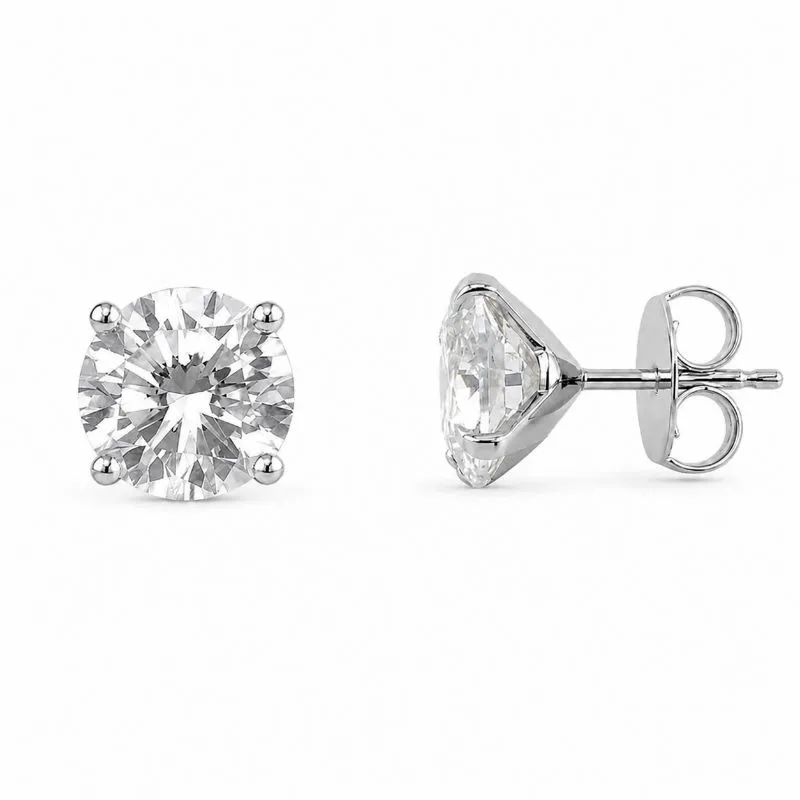 Brinco Ponto de Luz Prata 925 com Zircônia - 10 mm