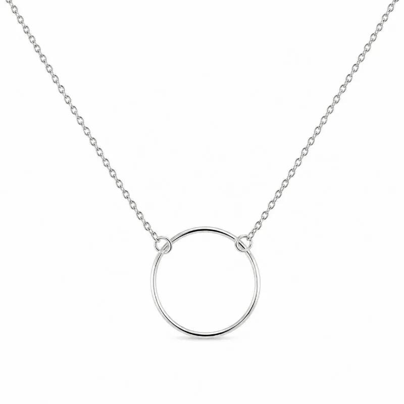 Colar Circulo Prata 925 - 38 cm + 4,5 cm (Alongador)