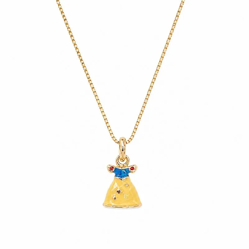 Colar Infantil Branca de Neve Banhado a ouro 18k - 34 cm + 3 cm (Alongador)