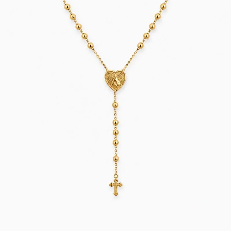 Colar Rosário Banhado a Ouro 18k - 55 cm