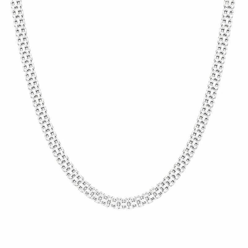 Corrente Choker Elo Cadeado Duplo (5mm) Prata 925 - 40 cm