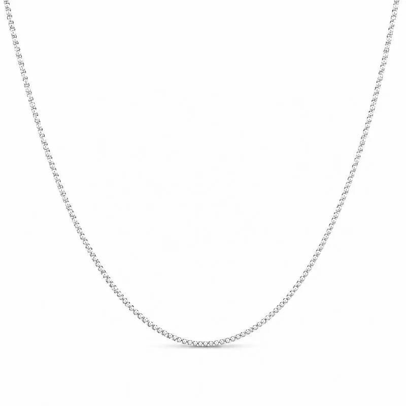 Corrente Cordão Elo Pipoca (1,5mm) Prata - 45 cm