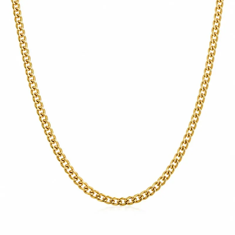 Corrente Infantil Elo 1x1 (3mm) Banhado a Ouro 18k - 45 cm