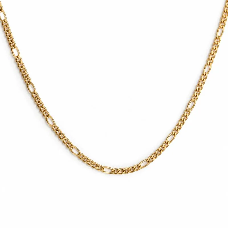 Corrente Elo 5x1 (4mm) Banhado a Ouro 18k - 70 cm