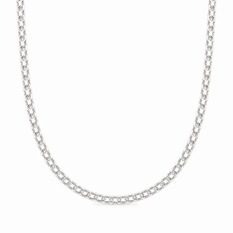 Corrente Elo Cadeado Duplo (3mm) Prata 925 - 45 cm