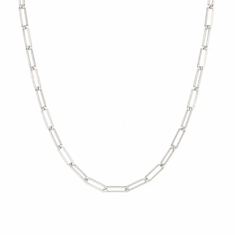 Corrente Estilo Cartier Elos Largos Prata 925 - 70 cm