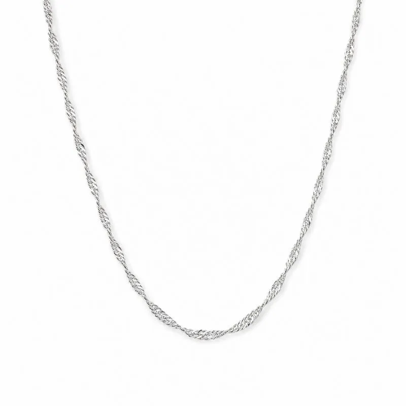 Corrente Singapura Prata 925 - 40 cm + 5 cm (Alongador)
