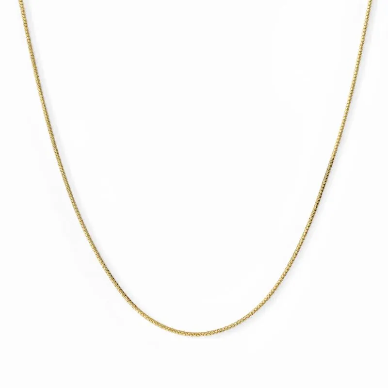 Corrente Veneziana (1mm) Banhada a Ouro 18k - 90 cm