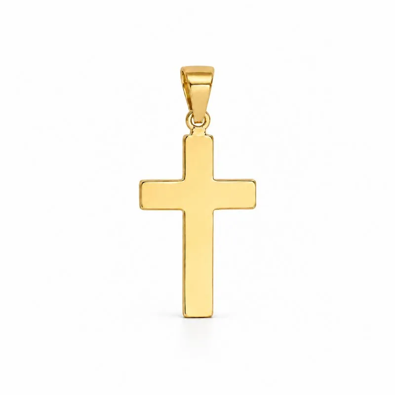 Pingente Crucifixo Liso Banhado a Ouro 18k - 2,8 cm