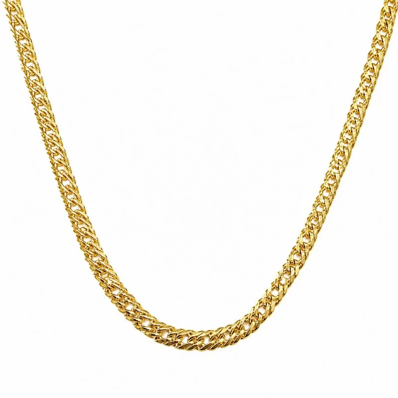 Colar Choker Estilo Elo Romano (5mm) Banhado a Ouro 18k - 30 cm + 10 cm (Alongador)