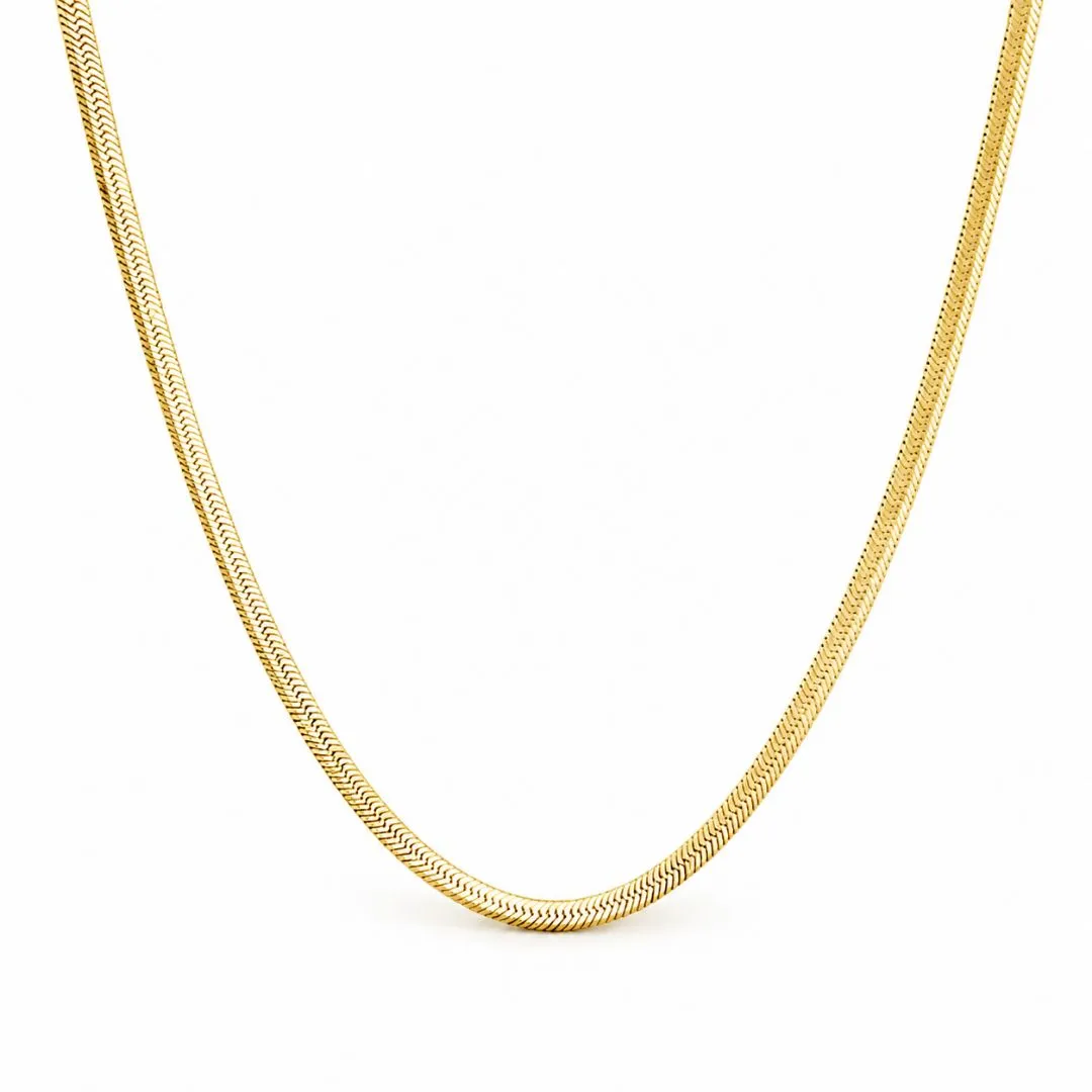 Colar Fita Banhado a Ouro 18k - 40 cm + 4 cm (Alongador)