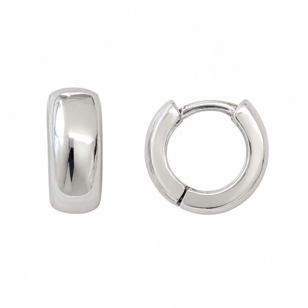 Brinco Argola Click Lisa (4mm) Prata 925 - 1,1 cm