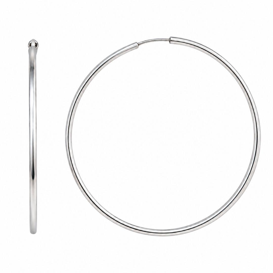 Brinco Argola Grande Prata 925 - 6 cm