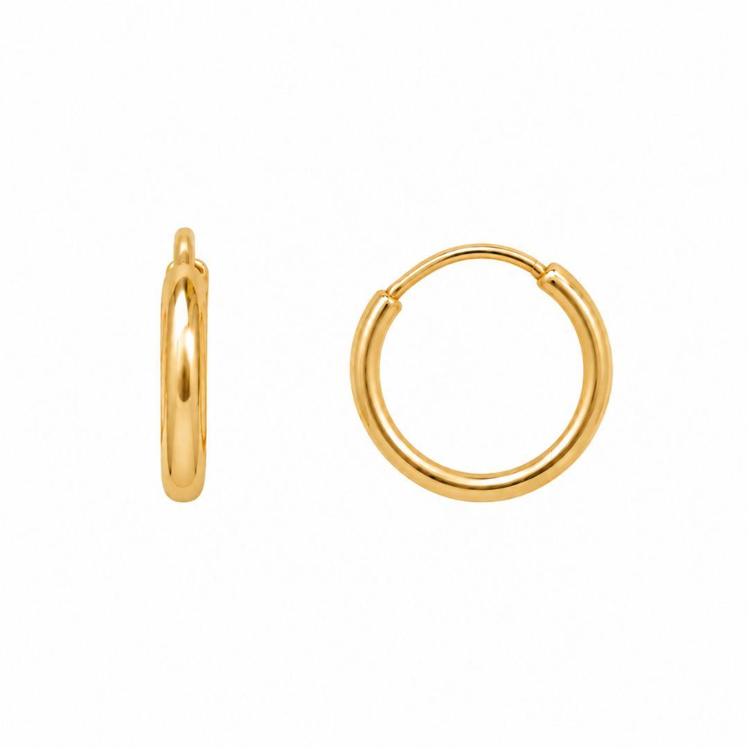 Brinco Argola Tubinho Banhado a Ouro 18k - 1 cm
