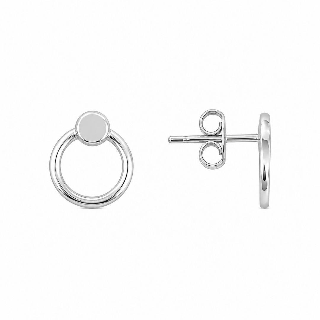 Brinco Circulo Liso e Vazado Prata 925 - 1,1 cm