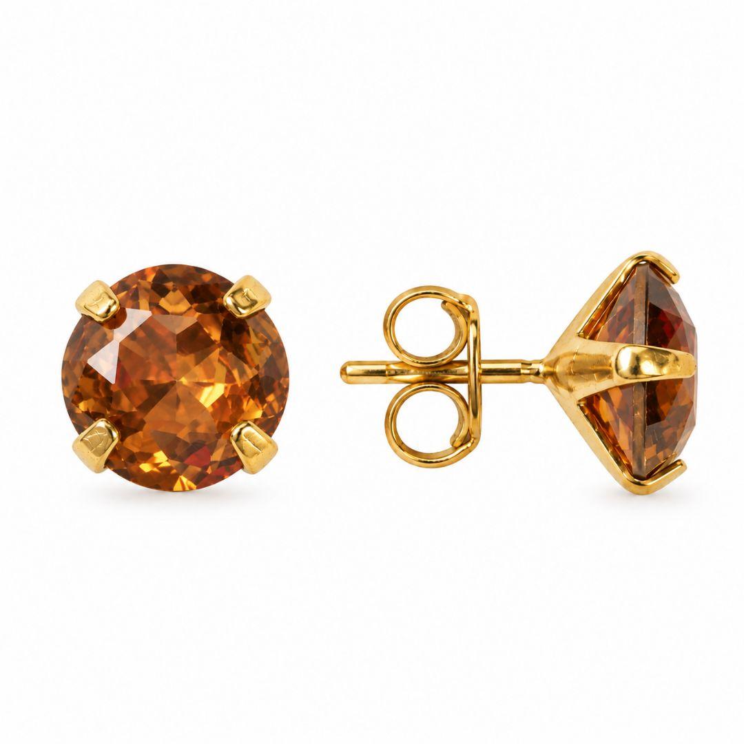 Brinco Ponto de Luz Furta Cor Banhado a Ouro 18k com Zircônia - 10 mm