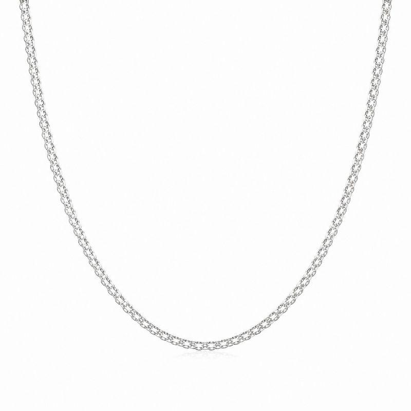 Corrente Elo Cadeado Duplo (2mm) Prata 925 - 45 cm