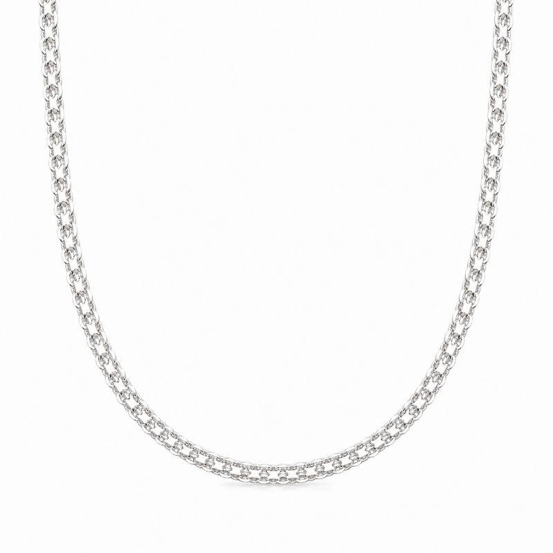 Corrente Elo Cadeado Duplo (3mm) Prata 925 - 45 cm