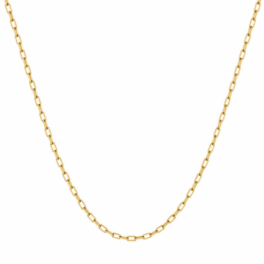 Corrente Masculina Elo Cadeado Banhada a Ouro 18k - 60cm