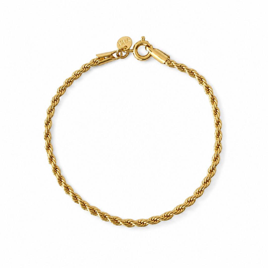 Pulseira Cordão Baiano Banhada a Ouro 18k - 15 cm