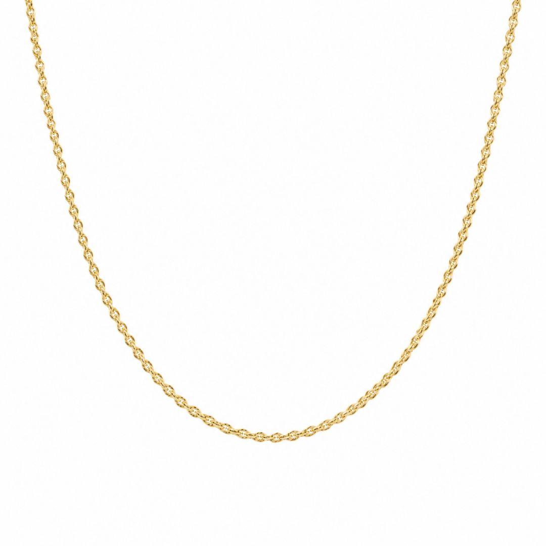 Corrente Elo 1 em 1 Trabalhado Banhado a Ouro 18k - 50 cm