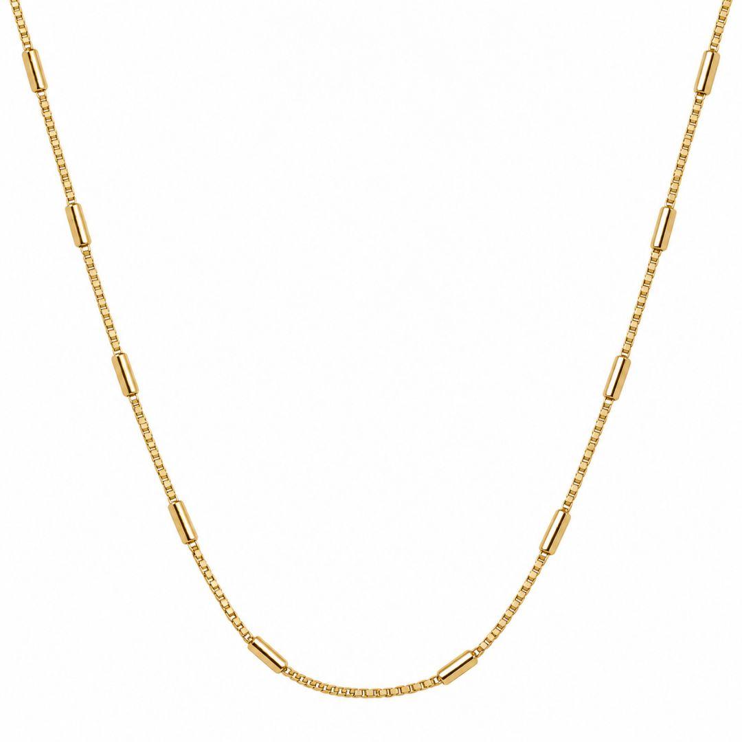 Corrente Veneziana Tubinho Banhada a Ouro 18k - 40 cm